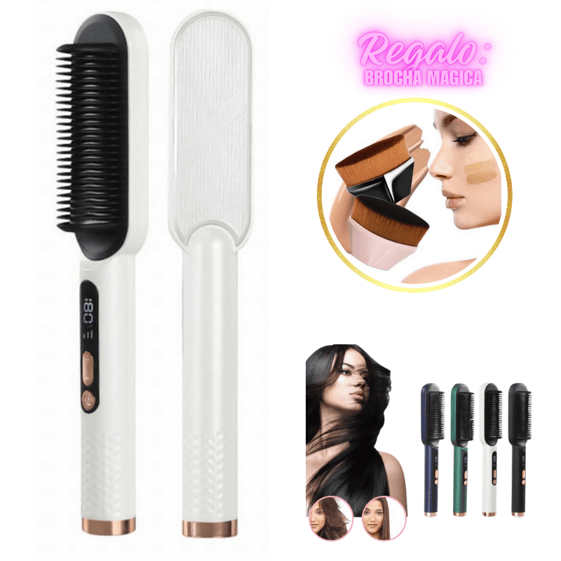 Cepillo Alisador 2en1 c/ Pantalla LED + Regalo + Envío Gratis