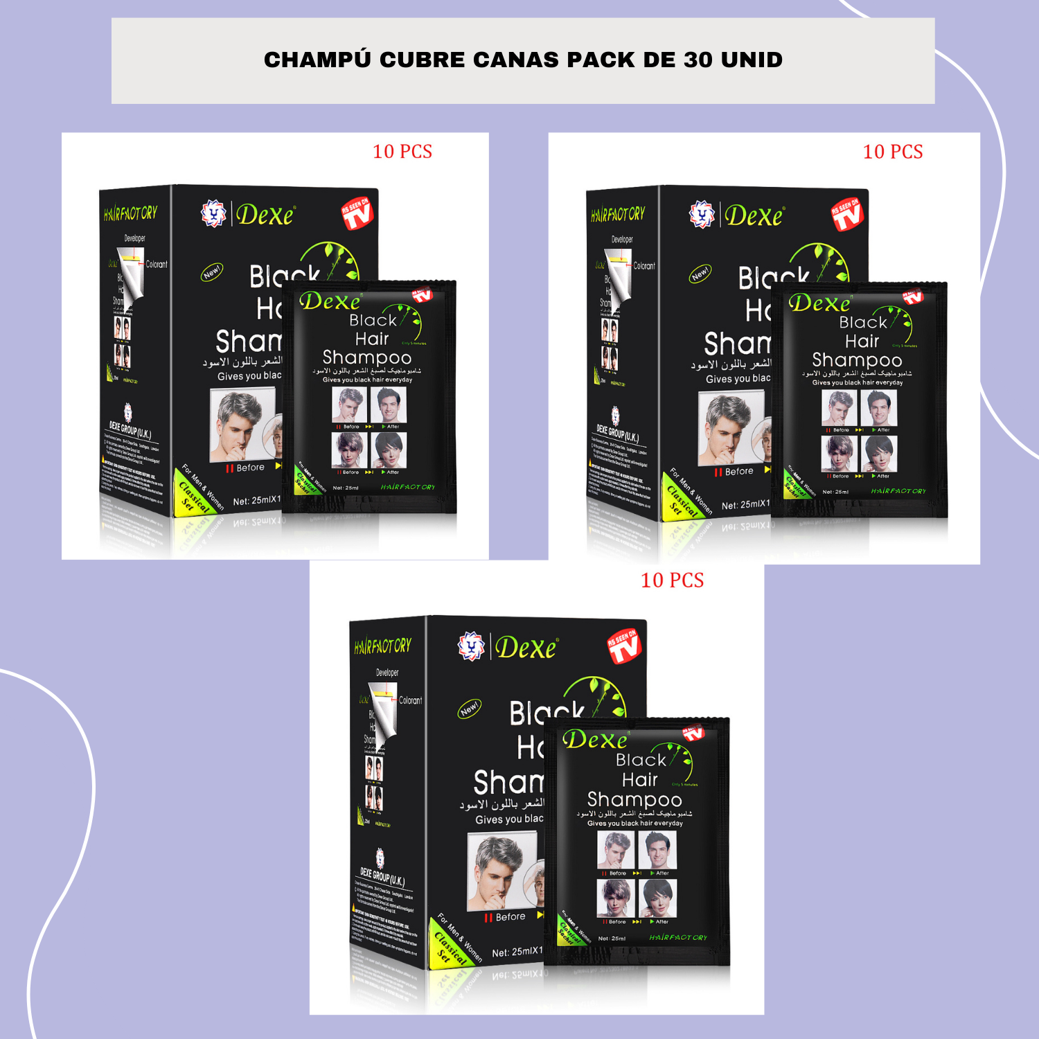 Champú Cubre Canas Dexe - Te hará lucir más joven + ENVÍO GRATIS 🧤🪮👩👨