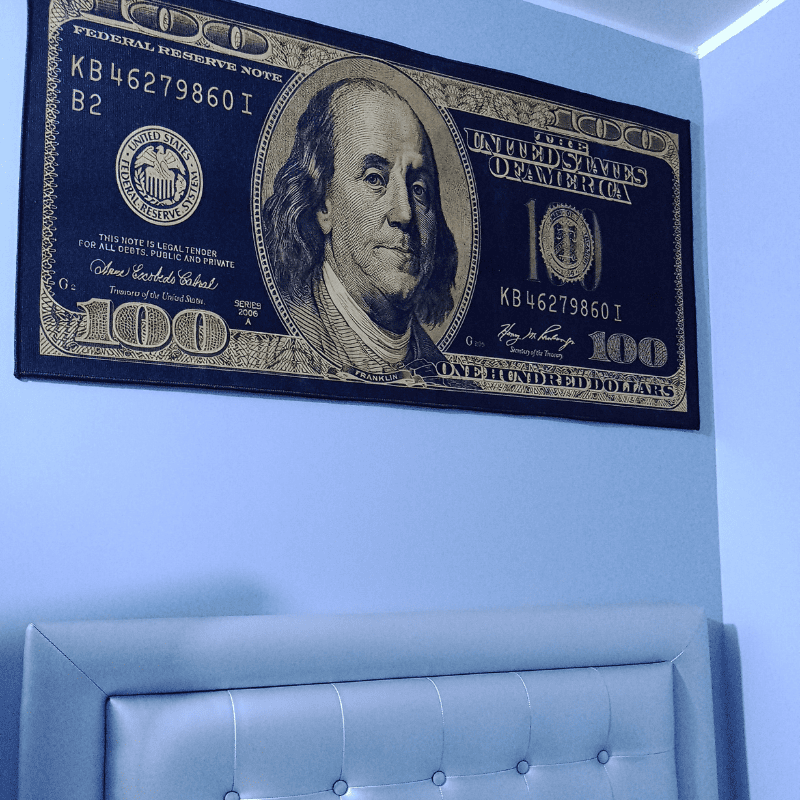 Alfombras DÓLAR 120cm x 60 cm: Tu Toque Mágico para Paredes y Pisos con Estilo y atraer el dinero 💵