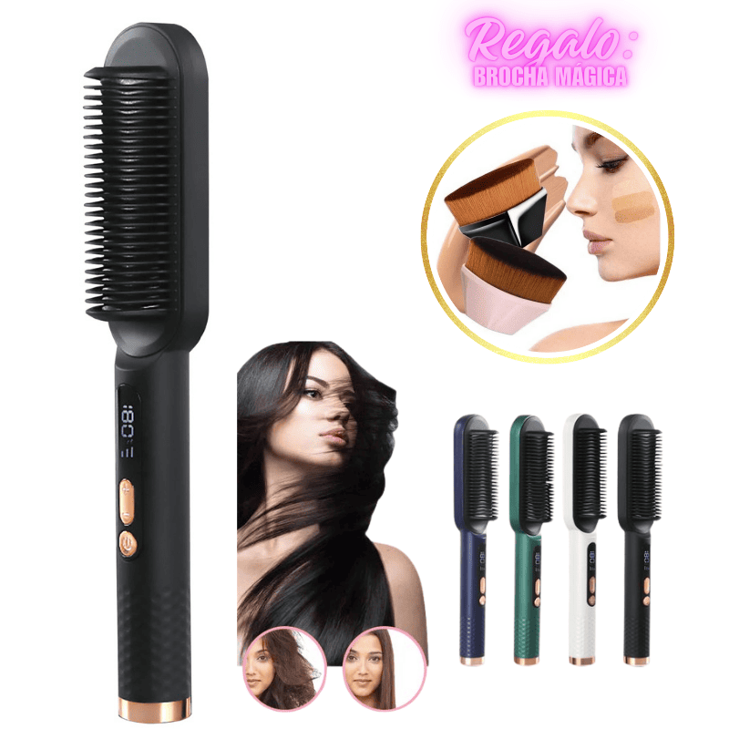 Cepillo Alisador 2en1 c/ Pantalla LED + Regalo + Envío Gratis