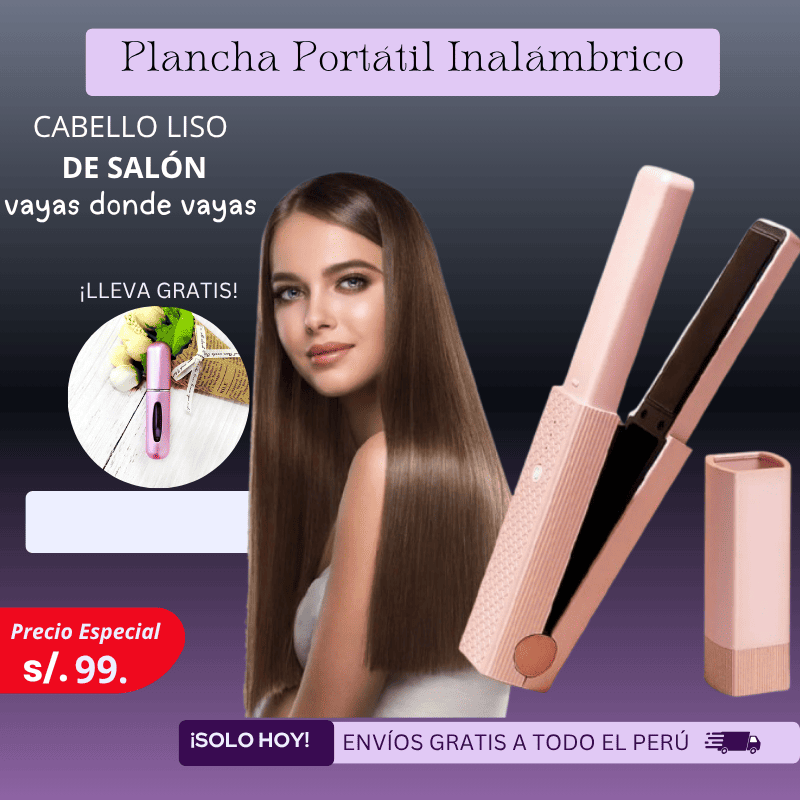 Plancha Portátil Inalámbrico + Regalo Atomizador de Perfume