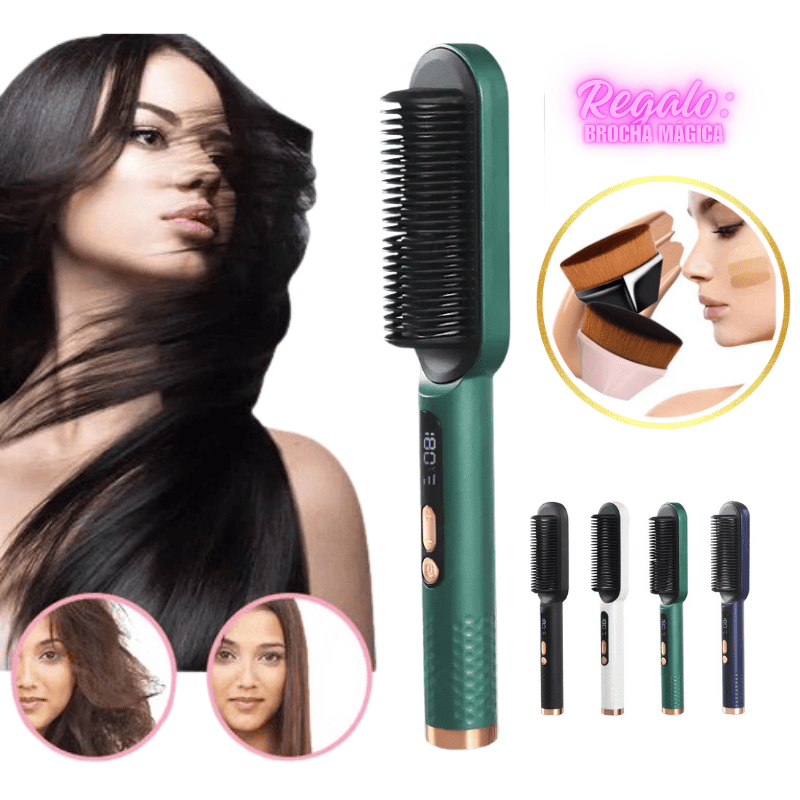 Cepillo Alisador 2en1 c/ Pantalla LED + Regalo + Envío Gratis